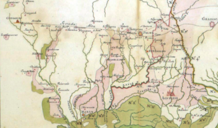 Mapp aTopografica Bass Friuli XVIII secolo