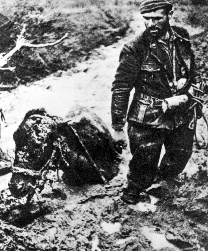 Alpini e muli attanagliati dalla pioggia e dal fango in Albania