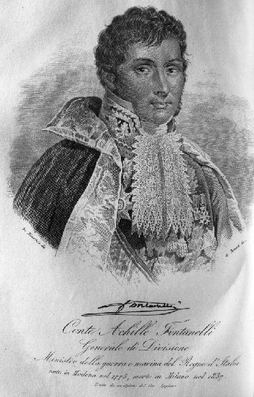 Conte Achille Fontanelli - Generale di Divisione - Ministro della guerra e marina del Regno d'Italia