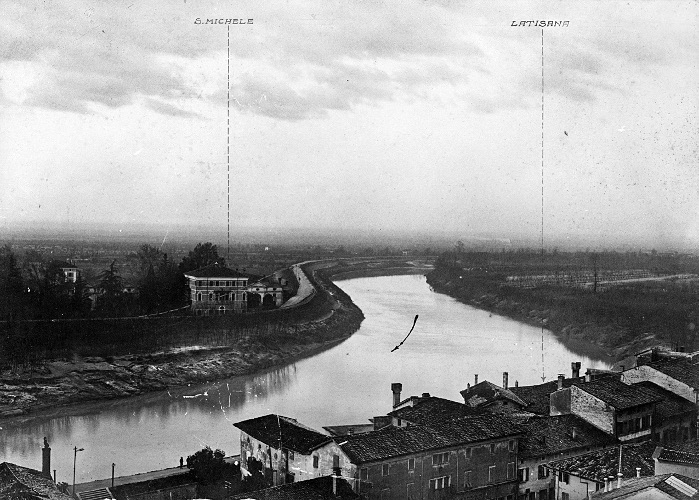 Veduta dell'ansa del Tagliamento a monte di Latisana