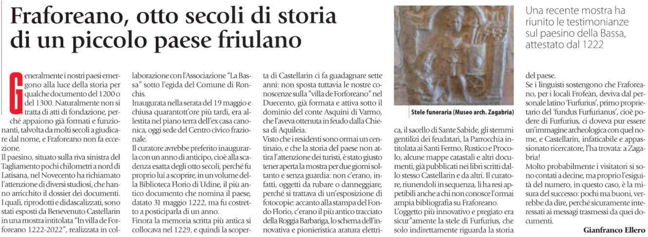 Articolo della Rivista La Vita Cattolica del 14 giugno 2023