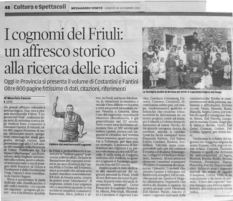 I cognomi del Friuli