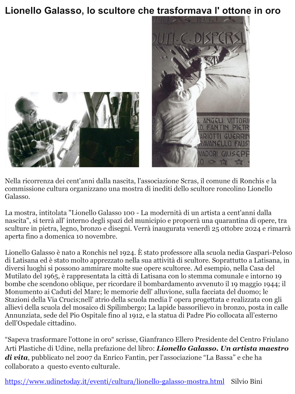 Ronchis Mostra Lionello Galasso