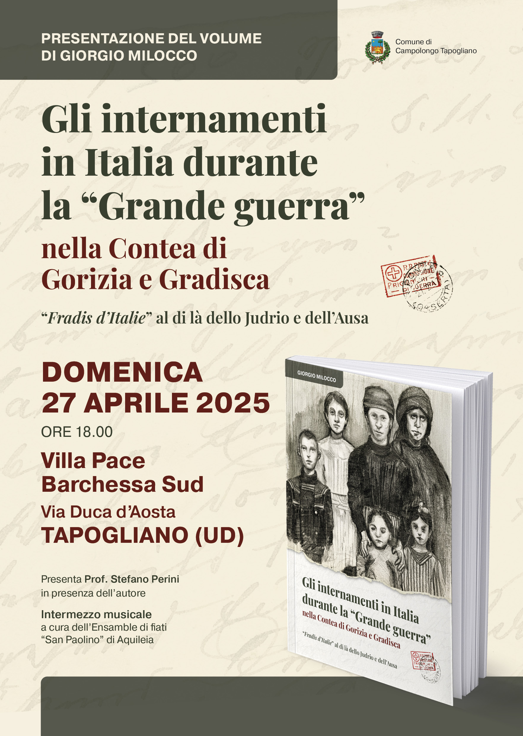 Presentazione a Topogliano libro Gli internamenti in Italia durante La Grande Guerra